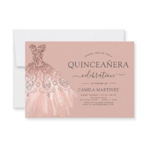 Quinceanera Blush Pink - Rose Gold Glitter Sparkle