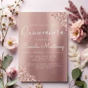 Quinceanera Blush Pink - Rose Gold Glitter Sparkle