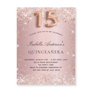 Quinceanera blush pink rose gold magnet