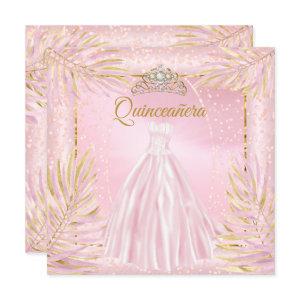 Quinceanera Blush Pink Tiara Dress Birthday Party