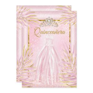 Quinceanera Blush Pink Tiara Dress Birthday Party