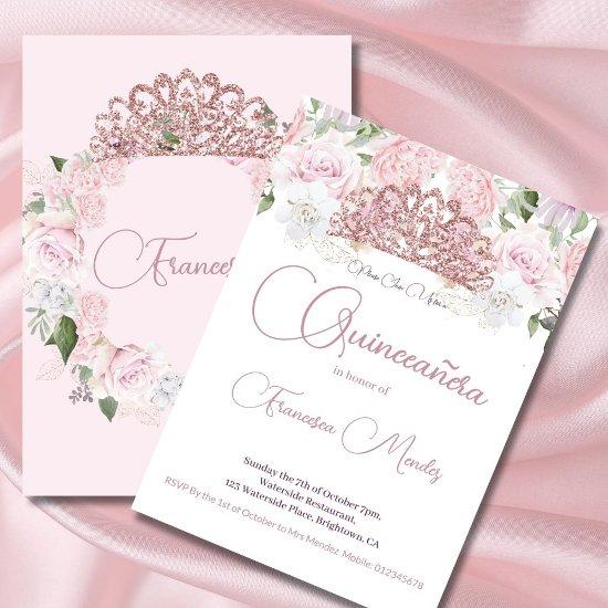 Quinceanera Blush Pink Watercolor Floral