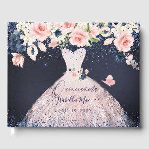 Quinceanera Blush Princess Glitter Gown Confetti G Guest Book