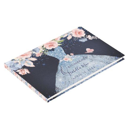 Quinceanera Blush Princess Glitter Gown Confetti G Guest Book