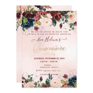 Quinceañera, Blush Watercolor Flowers DIY Sangria