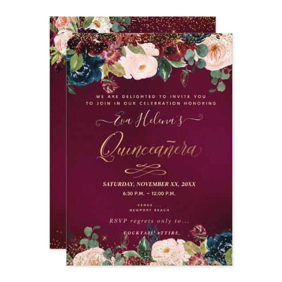 Quinceañera, Blush Watercolor Flowers DIY Sangria