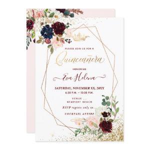 Quinceañera, Blush Watercolor Flowers Princess
