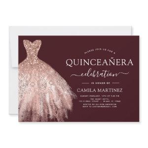 Quinceanera Burgundy Blush Pink - Rose Gold