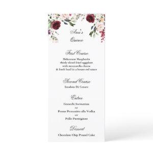 Quinceanera burgundy menu Template
