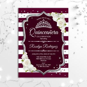 Quinceanera - Burgundy Silver