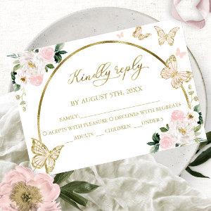Quinceanera Butterfly Budget RSVP Card