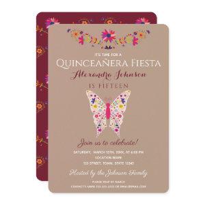 Quinceanera Butterfly Colorful Mexican Art