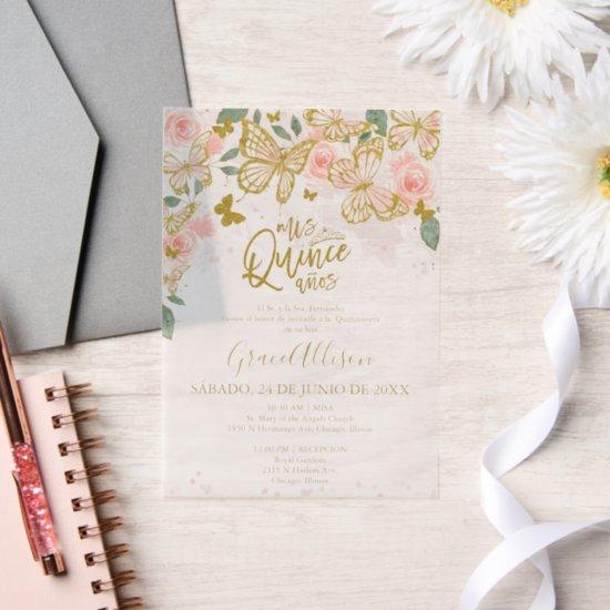 Quinceanera Butterfly  Spanish Wording