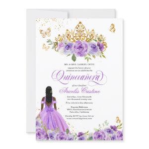 Quinceañera Butterfly & Purple Watercolor Flowers