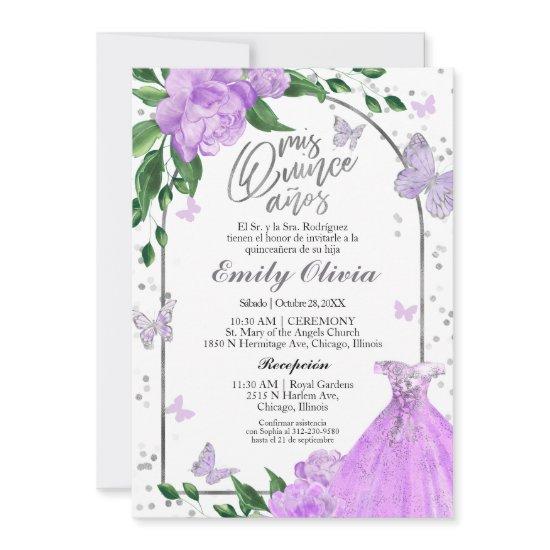 Quinceanera Butterflys Lavender Gown Spanish