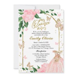 Quinceanera Butterflys Pink Blush Gown Spanish