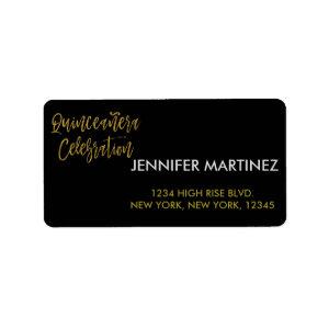 Quinceanera Celebration Gold Address Label