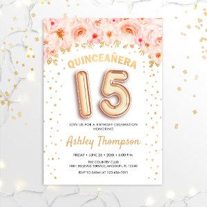 Quinceanera Celebration - Pink Gold Balloons