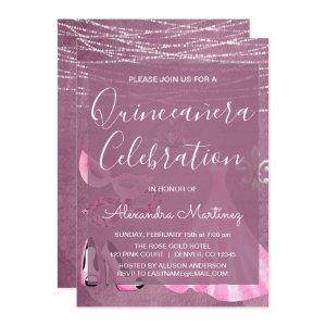 Quinceanera Celebration Purple Masquerade Party