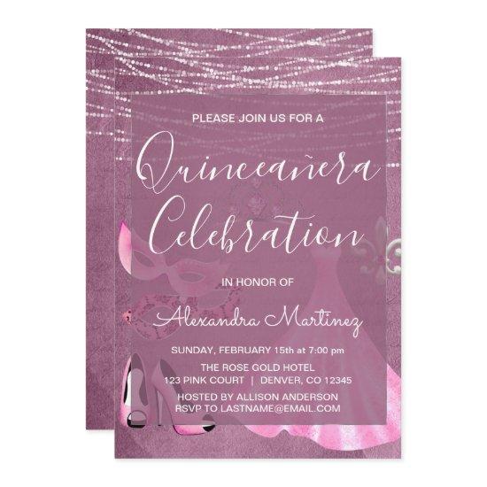 Quinceanera Celebration Purple Masquerade Party