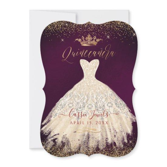 Quinceanera Champagne Gold Glitter Dress DIY Color