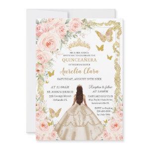 Quinceañera Champagne Vintage Gold Blush Floral