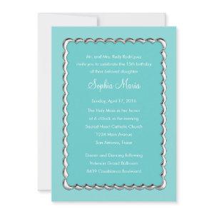 Quinceanera Change Blue Any Color Silver Scallop