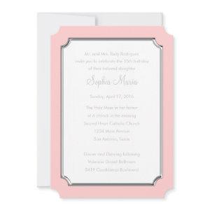 Quinceanera Change Pink to Any Color Silver Ticket