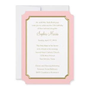 Quinceanera Change Pink to Any Color Ticket Border