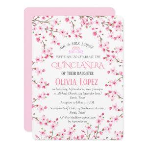 Quinceañera Cherry Blossom Floral 15th Birthday
