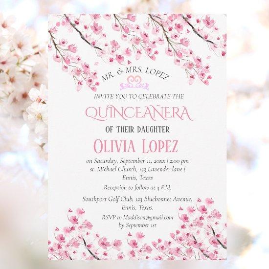Quinceañera Cherry Blossom Floral 15th Birthday