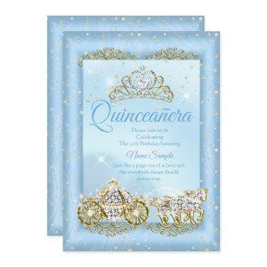 Quinceanera Cinderella Blue fairytale Carriage