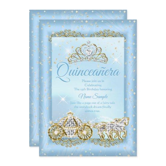 Quinceanera Cinderella Blue fairytale Carriage