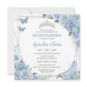 Quinceañera Cinderella Princess Baby Blue Floral