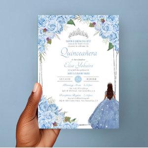 Quinceanera Cinderella Princess Blue Rose Birthday