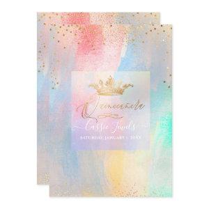 Quinceanera Cotton Candy Watercolor Brushstrokes