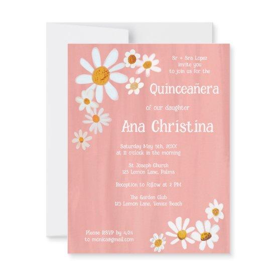 Quinceañera Cute Daisy Bouquet Handpainted Custom