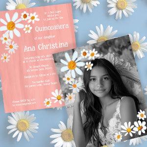 Quinceañera Daisy Bouquet Handpainted Custom Photo