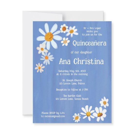 Quinceañera Daisy Bouquet Handpainted Custom Photo