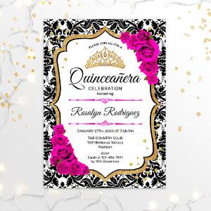 Quinceanera - Damask Pink Gold