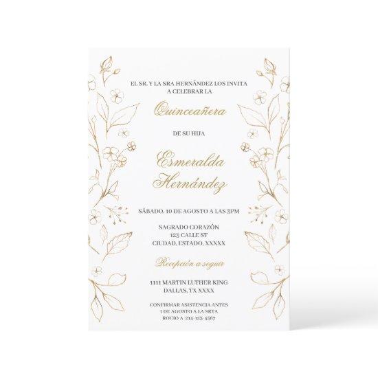 Quinceañera de tema oro
