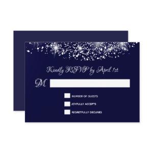 Quinceañera Deep Blue Starry Night Sky RSVP Card