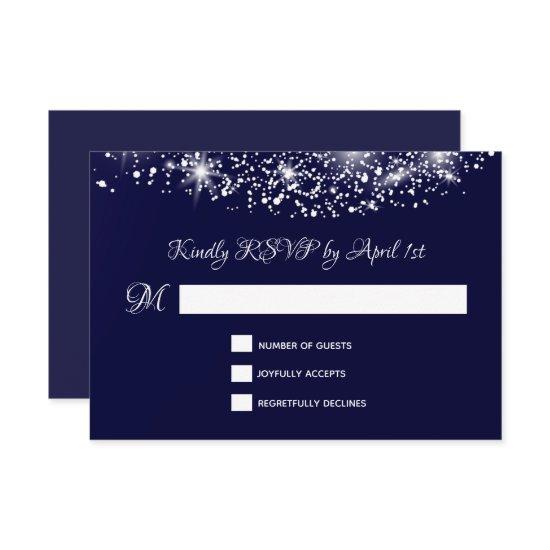 Quinceañera Deep Blue Starry Night Sky RSVP Card