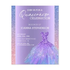 Quinceanera Dress Glitter Purple Ombre