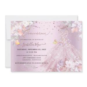 Quinceanera Dusty Rose Glitter Gown Sweet Peas