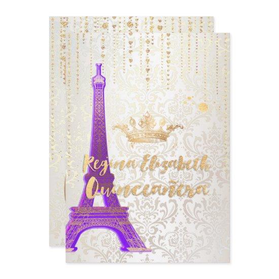 Quinceanera/Eiffel Tower/Parisian Princess/Purple