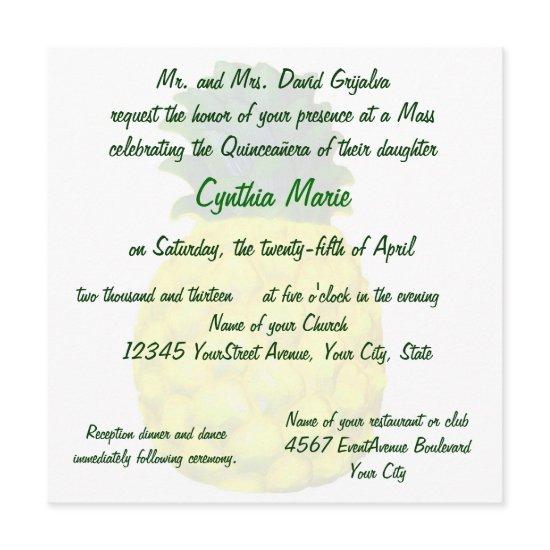 Quinceanera Elegant Hospitality Pineapple