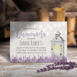Quinceanera Elegant Lavender Flowers White Lantern