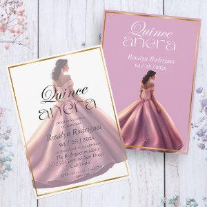 Quinceañera Elegant Modern Rose Pink Dress