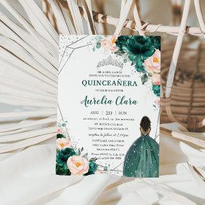 Quinceañera Emerald Blush Floral Brown Princess